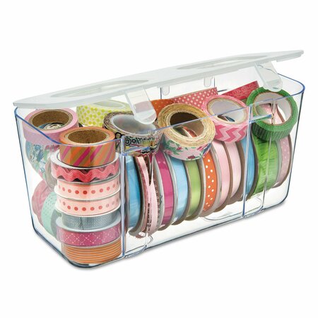 Deflecto Stackable Caddy Organizer Containers, Medium, Clear 29201CR